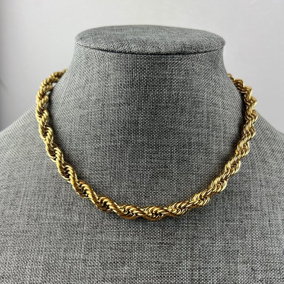 Jewelry - Thick Chain Necklace Gold Thick Choker Necklace Chunky Chain Twisted Necklace